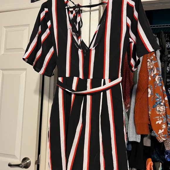 Francesca's Collections Pants - Striped Romper